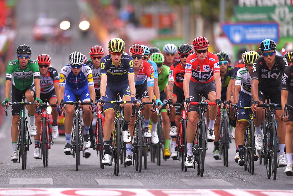 Chris Froome finishes stage 7 at the Vuelta