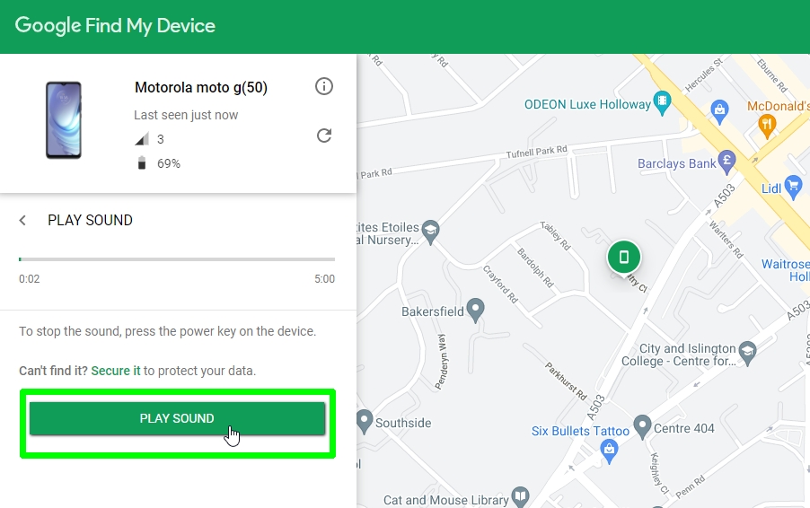 how to find lost Android phone - play sound