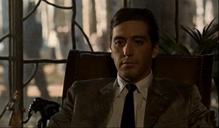 The Godfather Part II Al Pacino sits in his office