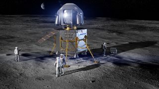 An artist's concept of a Boeing moon lander for astronauts for NASA's Artemis program to return humans to the moon by 2024.