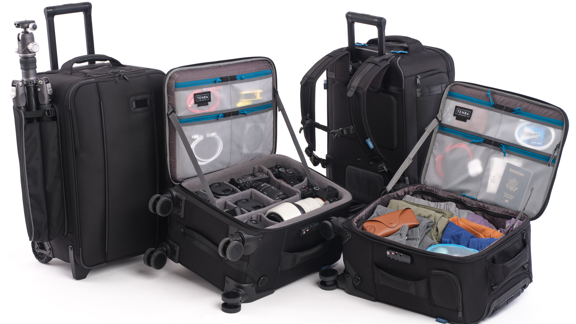 The Tenba Roadie V2 collection adds removable backpack straps to a roller