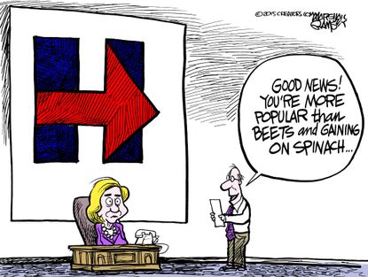 Political cartoon U.S. Hillary Clinton favorability