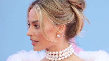 Margot Robbie at the London premiere of "Barbie"