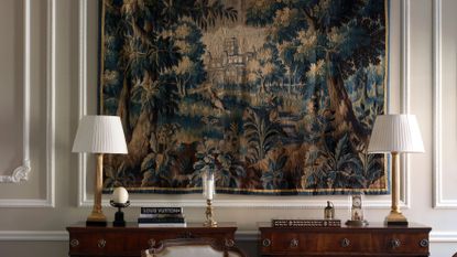 Tapestry in living room in Kensington, designed by Albion Nord 