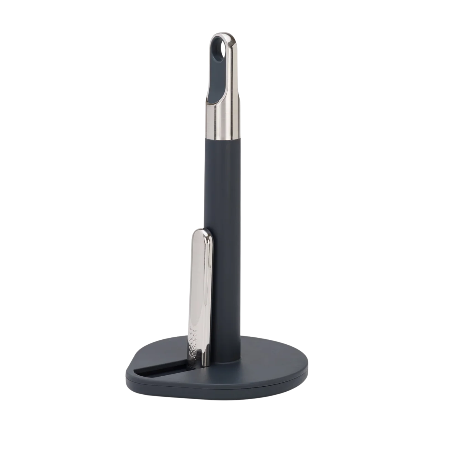 A steel kitchen roll holder