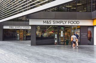 a long shot of a Marks and Spencer Simply Food store at London Bridge