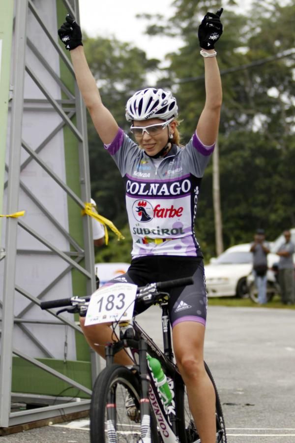 Vivienne Meyer (Colnago Farbe Sudtirol) wins the women's stage 4 in Langkawi.