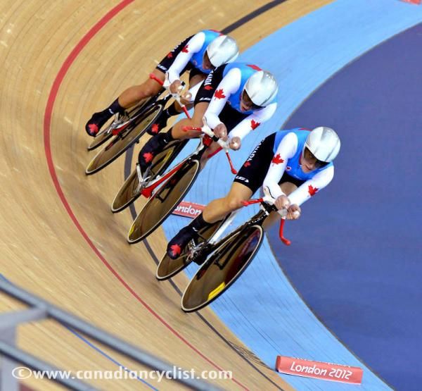 Canada qualified 4th in women's team pursuit