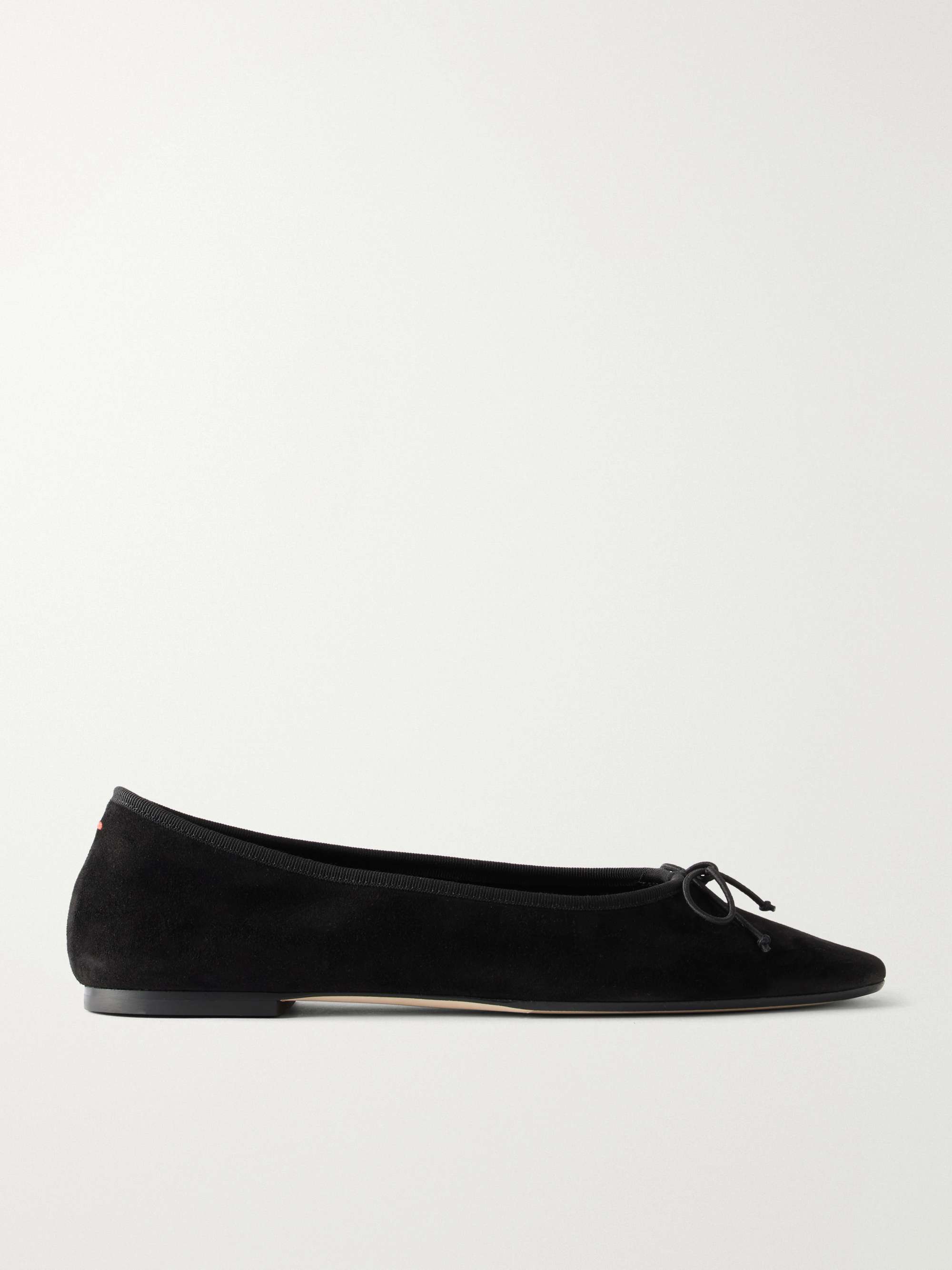 Tiby Bow-Detail Suede Ballet Flats