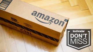 Amazon Prime box on a TechRadar deals background