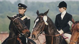 Princess Anne, the Princess Royal and her husband Mark Phillips at an equestrian event