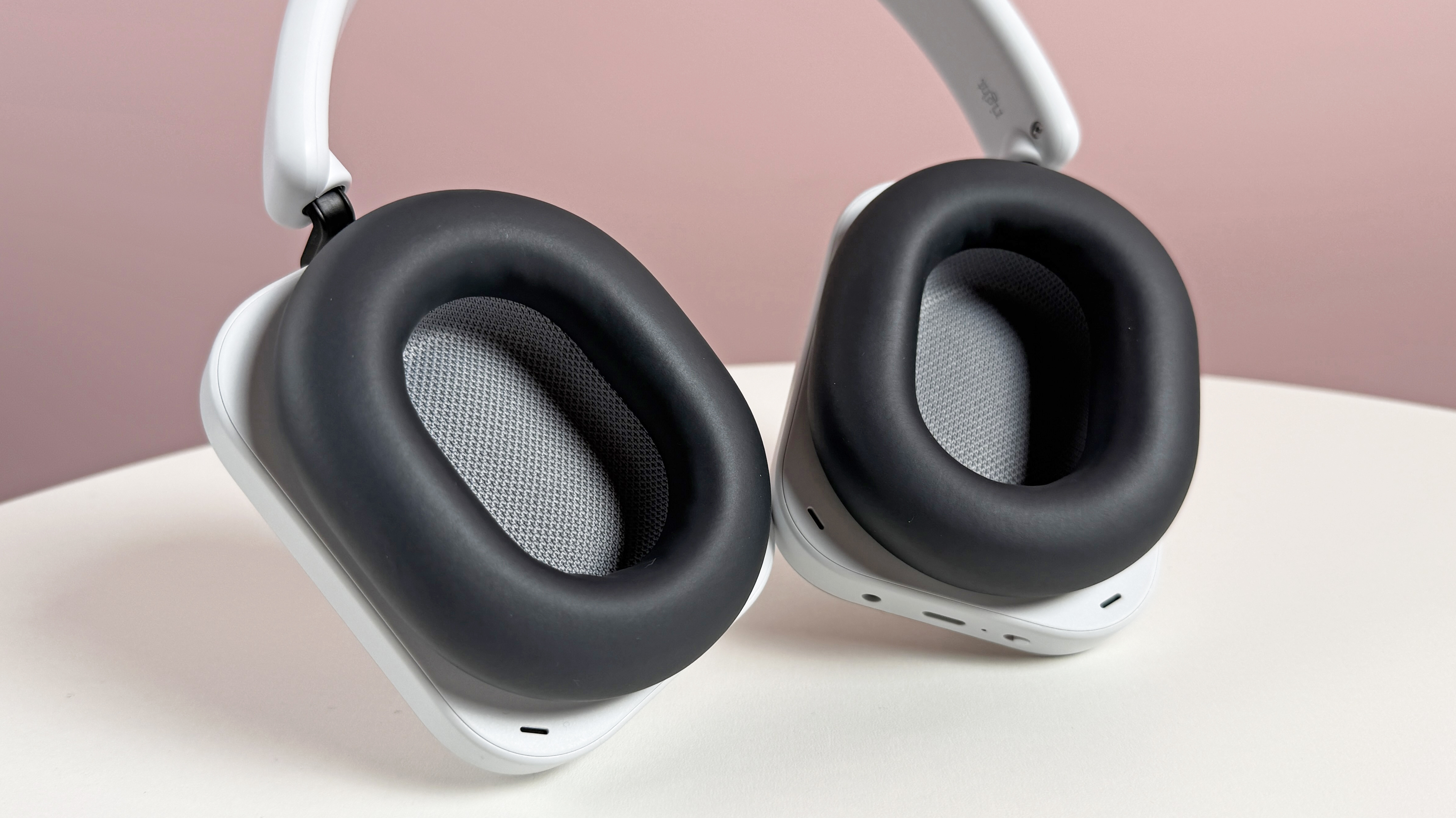 The Nothing Headphone (a) ear cushions and mesh inside them