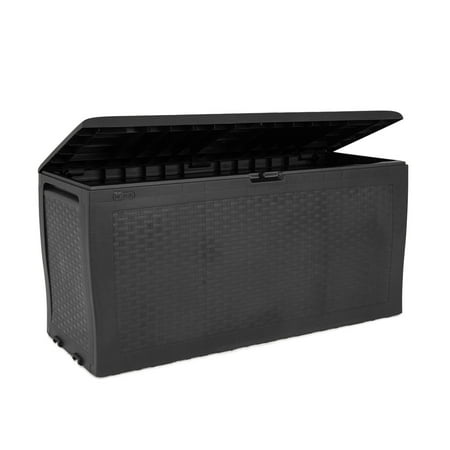 Keter Samoa 70 Gallon Durable Resin Outdoor Deck Box Storage Organization, Gray