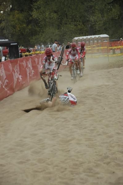 Other riders ended up eating the sand rather than riding through it.