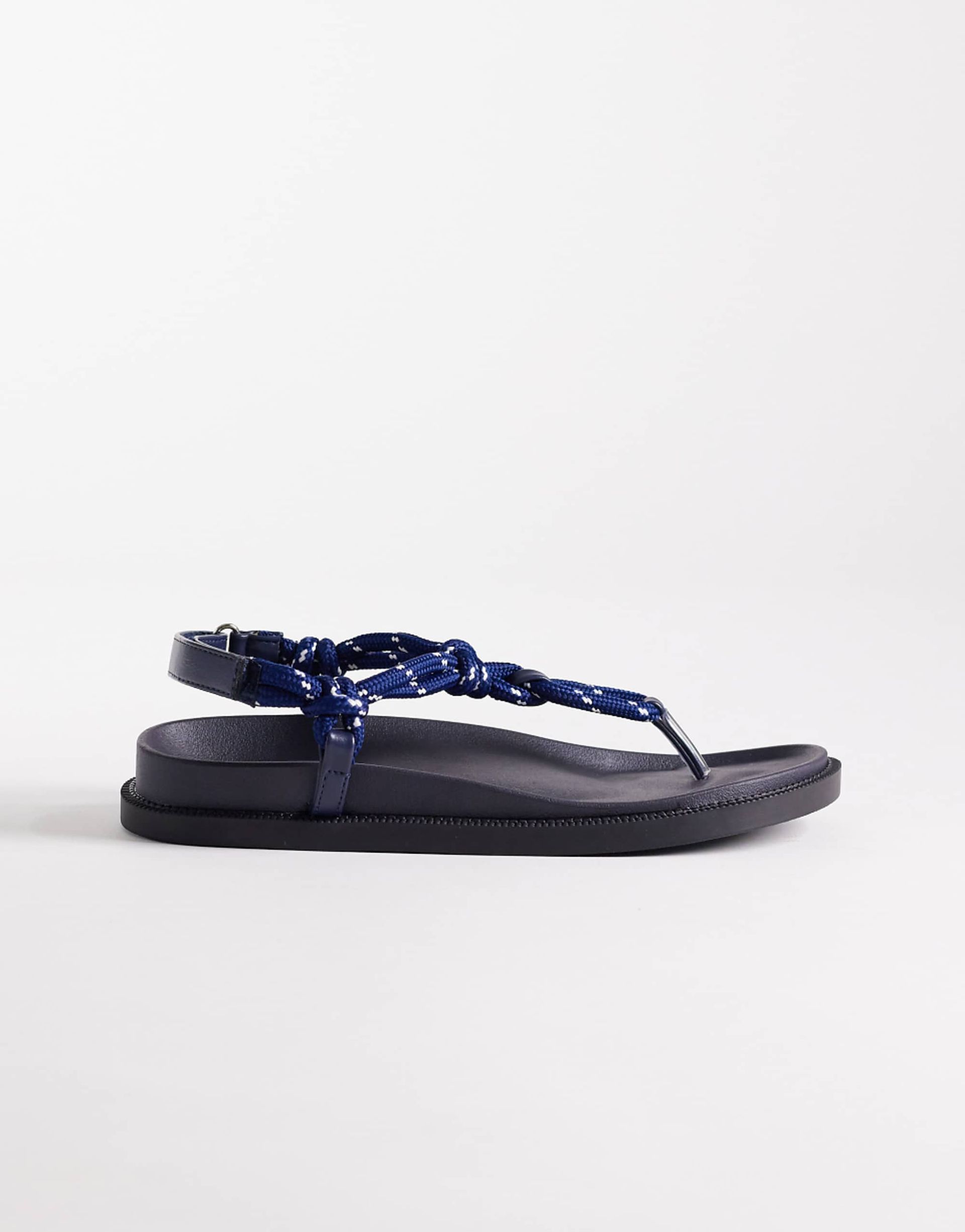 Seqwl Rope Strap Thong Sandals in Navy