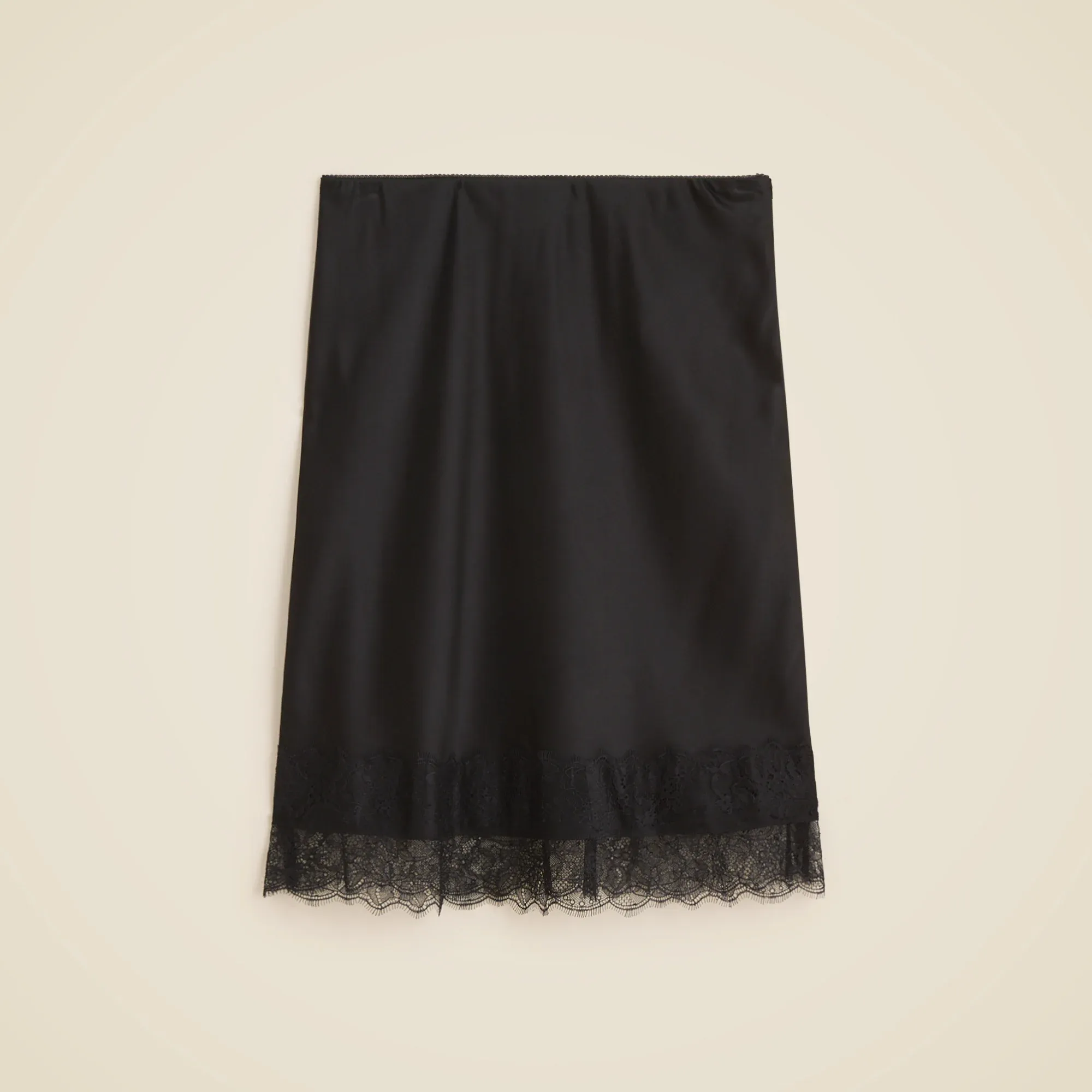 Gwen Lace-Trim Slip Skirt in Luster Charmeuse