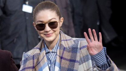 Gigi Hadid is seen during Paris Fashion Week Womenswear Fall/Winter 2020/2021 on March 03, 2020 in Paris, France.