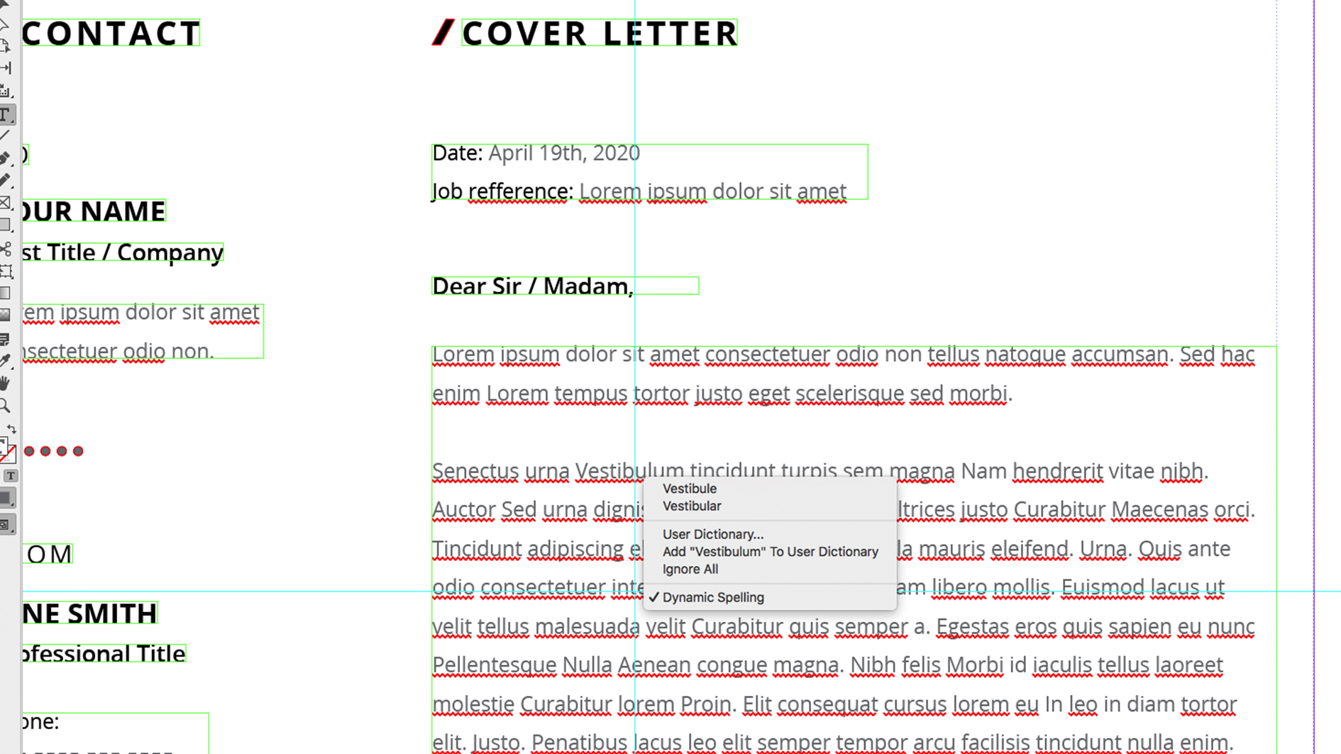 InDesign Dynamic Spelling