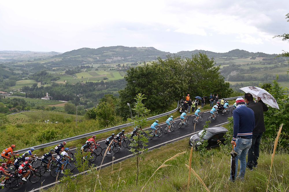The peloton rides during stage 11.