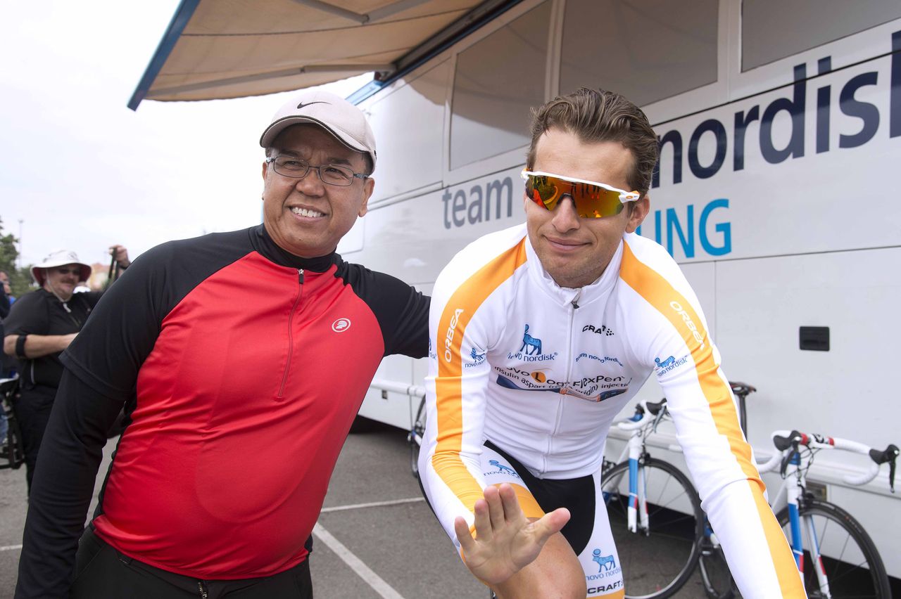 At the Novo Nordisk bus with Martijn Verschoor