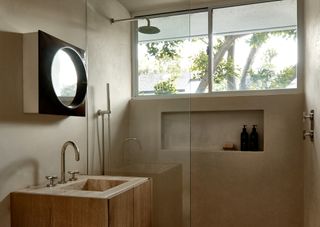 A bathroom filled with natural light