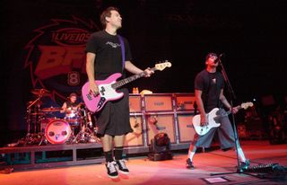 blink-182 perform during Live 105's BFD 8 on Friday, June 16, 2001 at the Shoreline Amphitheatre in Mountain View, Calif.