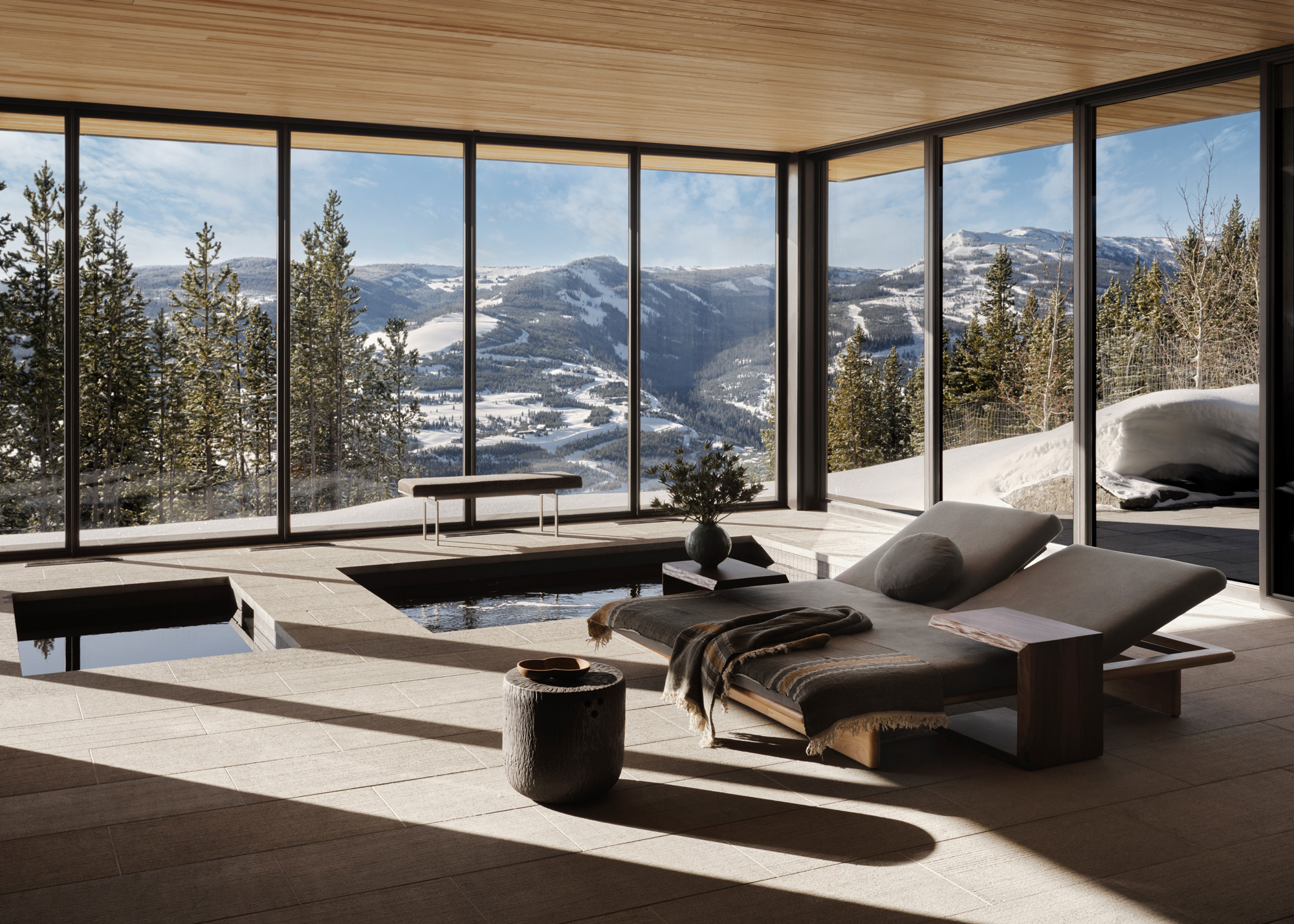 big sky house in montana with mountain landscapes outside