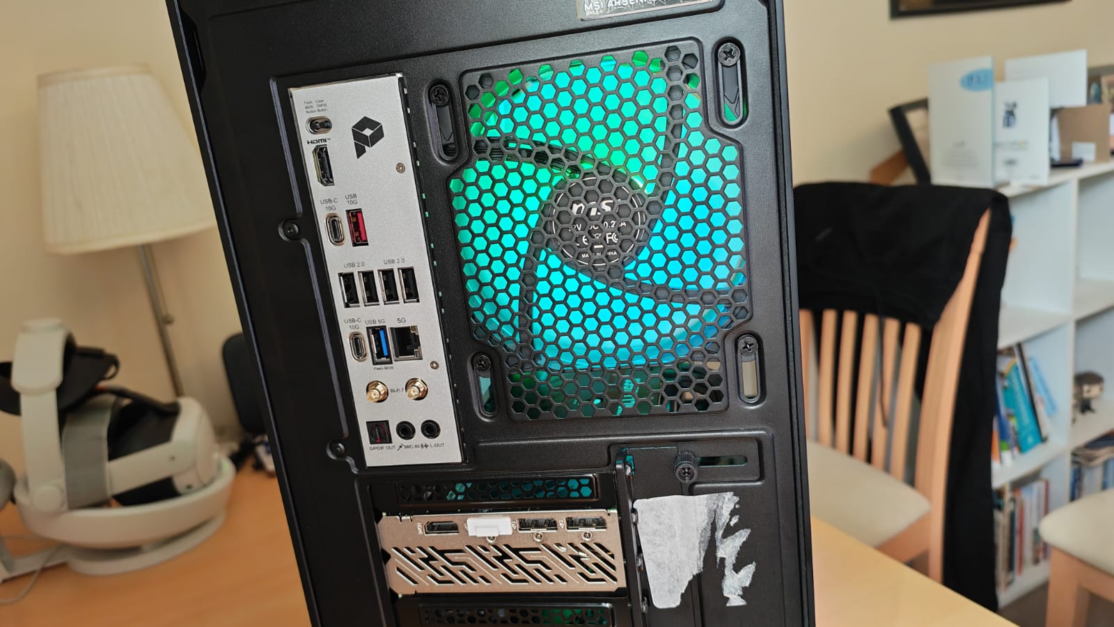 The rear IO on a Quoted Tech Horizon Custom gaming PC