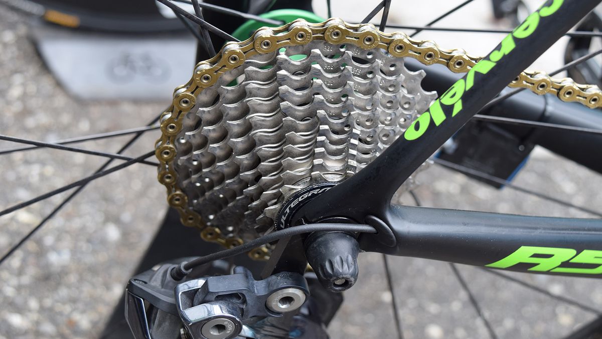 Dimension Data are one of a few WorldTour teams who regularly run Shimano Ultegra, as opposed to Dura-Ace cassettes