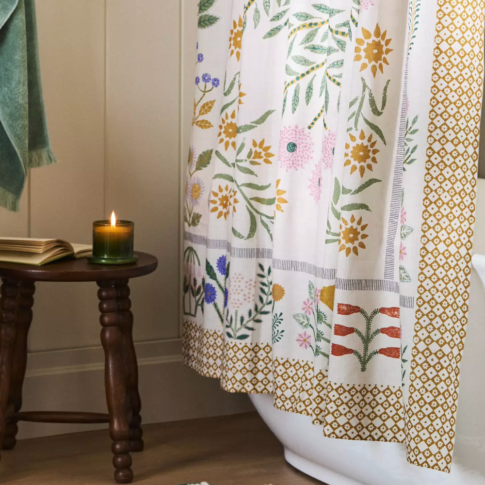 Ellen Merchant Floral-Printed Organic Cotton Shower Curtain