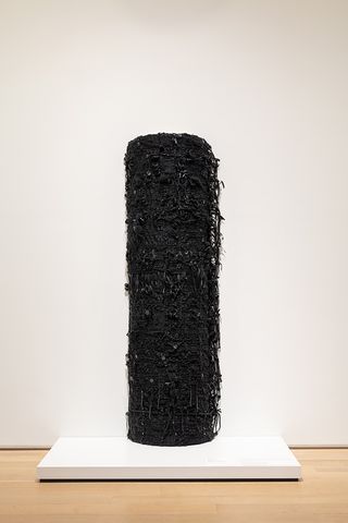 sculptural works of germane barnes at the art institute of chicago depicting reimagines ancient columns