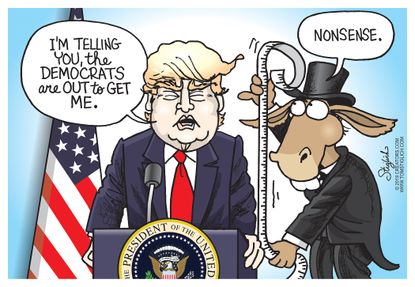Political Cartoon U.S. Trump democrats good economy