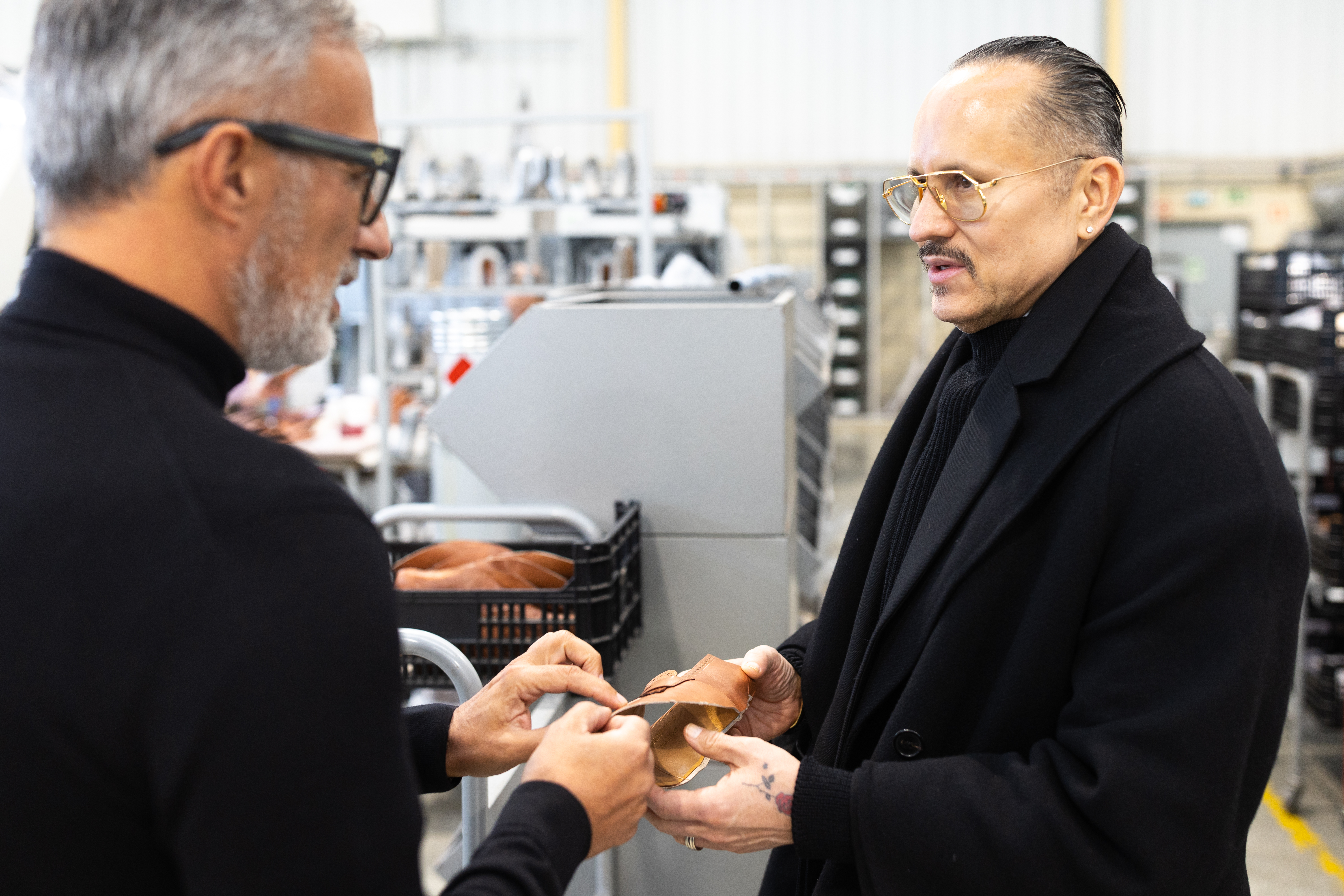 Willy Chavarria at a Portugal footwear factory.