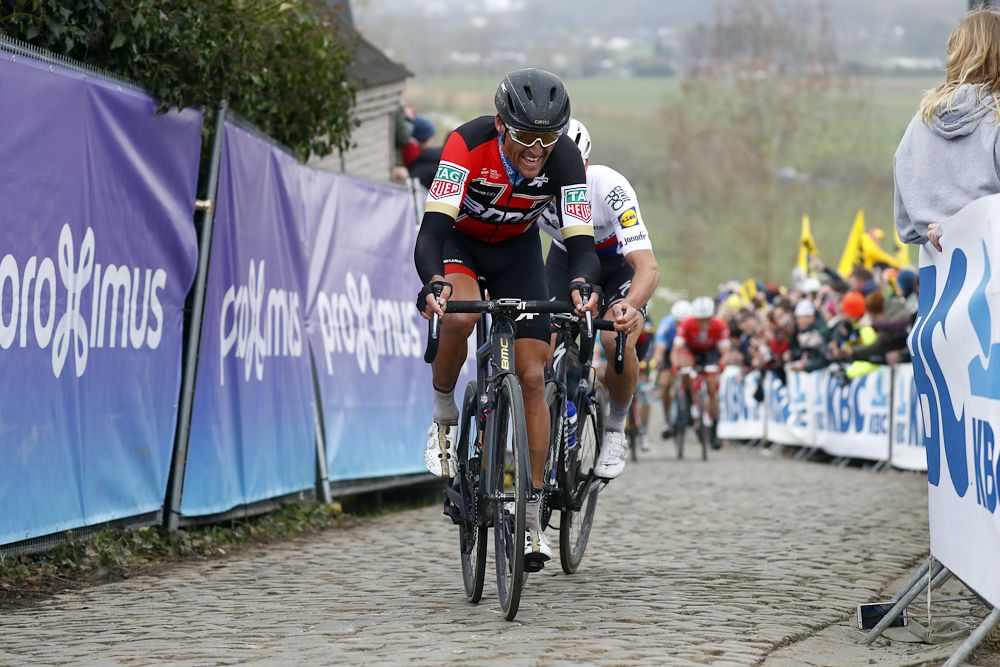 Greg Van Avermaet chases the leaders at Tour of Flanders
