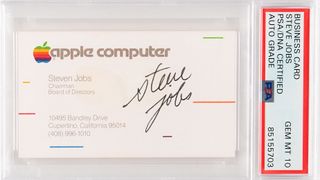 Steve Jobs signed business card