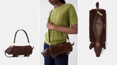 composite of Kate Spade sausage dog bag