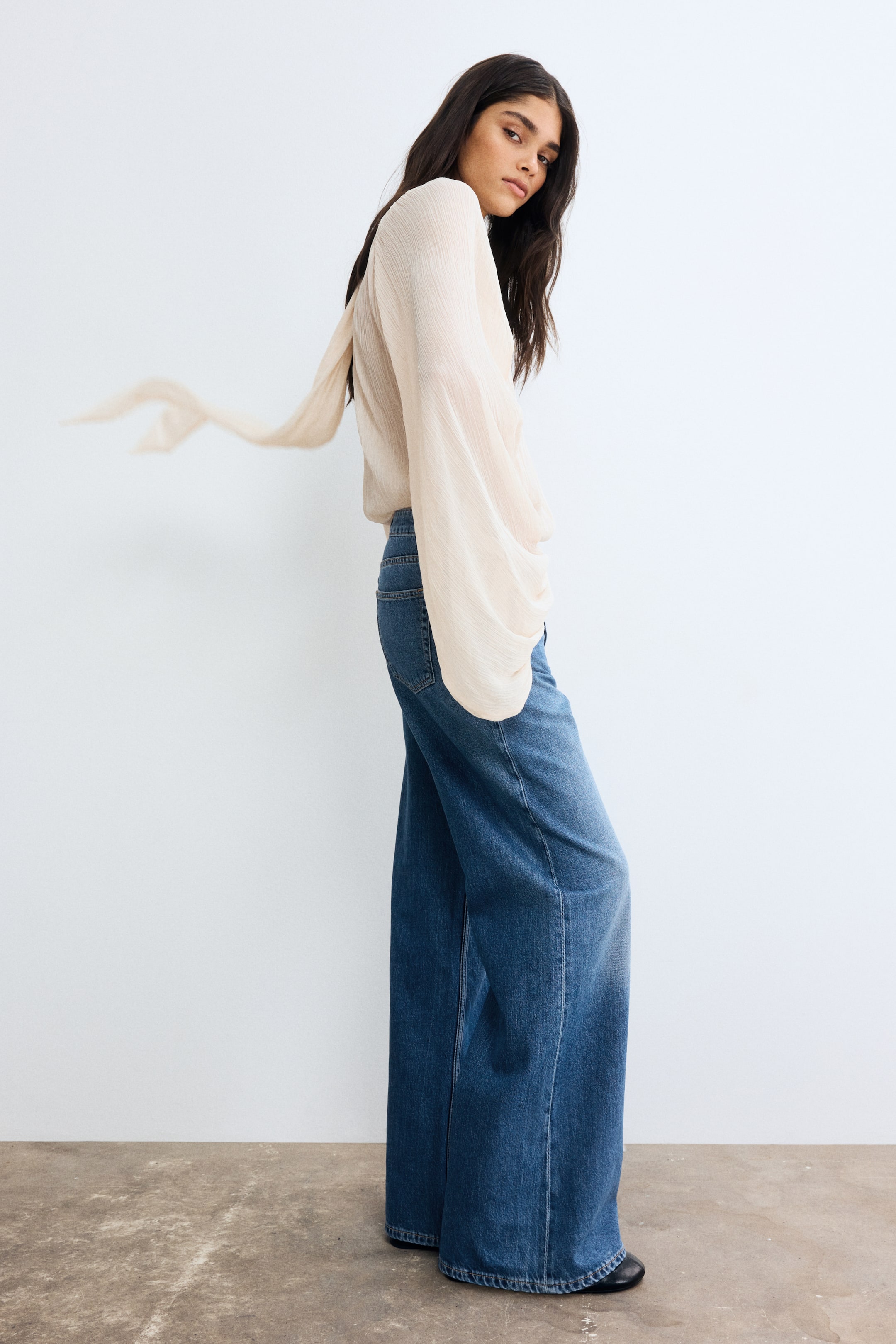 Wide Ultra High Jeans - Dark Denim Blue