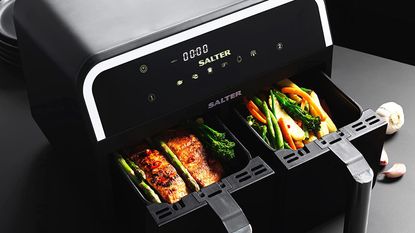 Image of Salter Dual Zone air fryer, which is a Ninja air fryer dupe