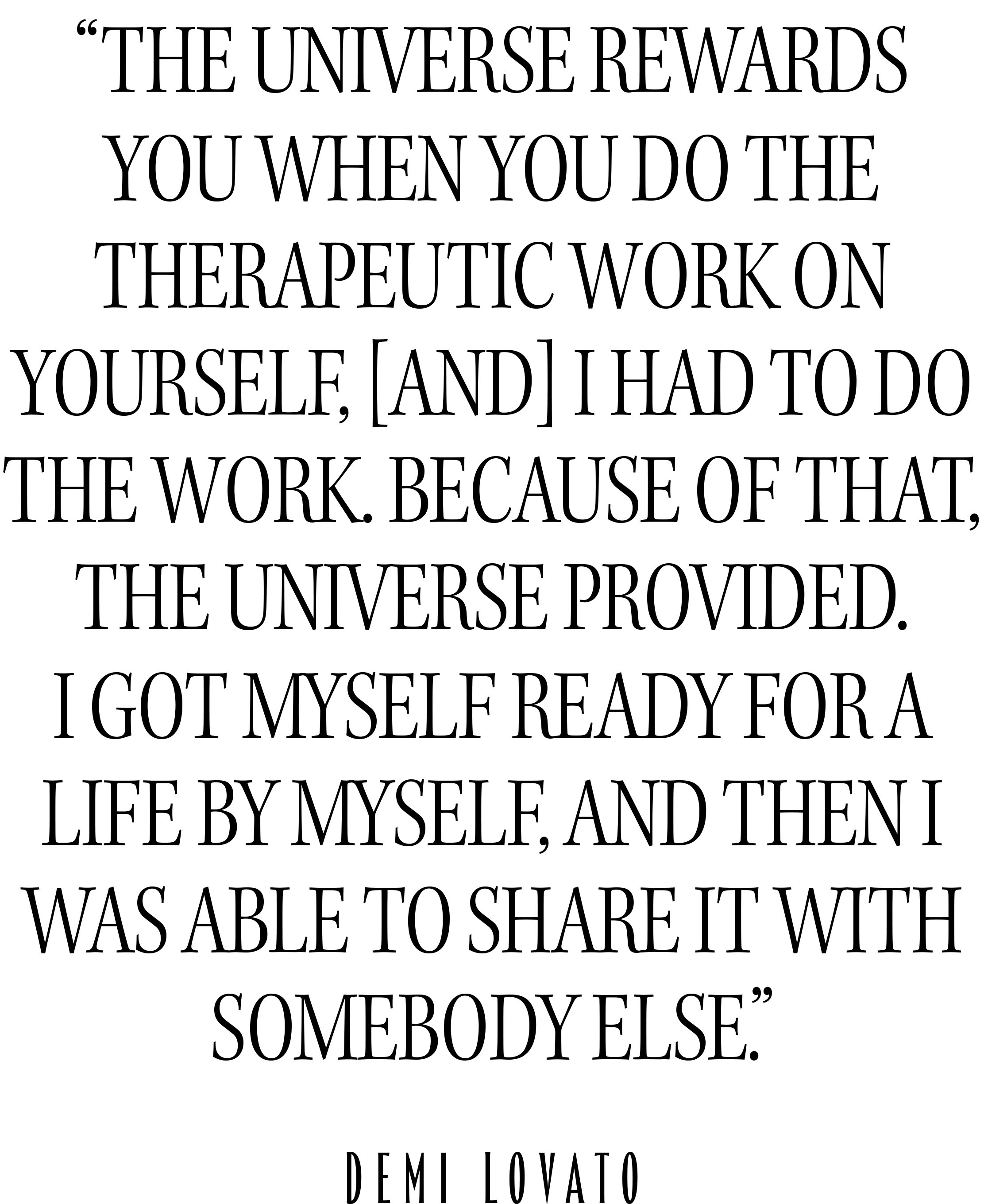 Demi Lovato forBest Knockoff Luxury Clothing
&#039;s November cover. The pull quote from the interview reads, &amp;quot;The universe rewards you when you do the therapeutic work on yourself, [and] I had to do the work. Because of that, the universe provided. I got myself ready, and then I was able to share it with somebody else.&amp;quot;