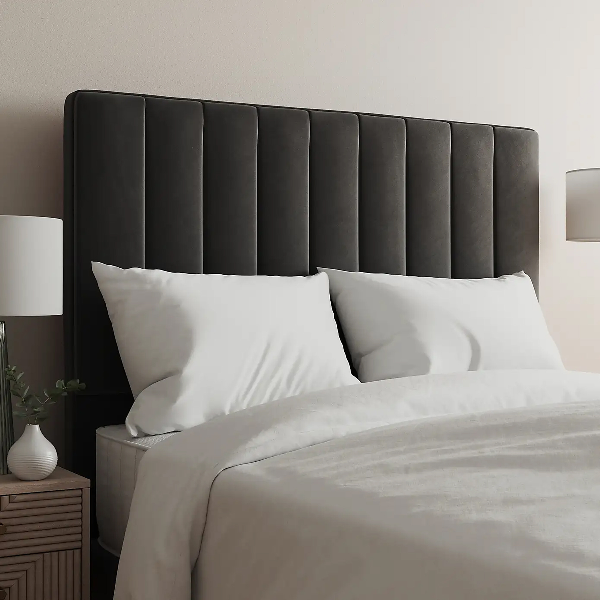 Dunelm Luxury Velvet Vertical Stripe Headboard