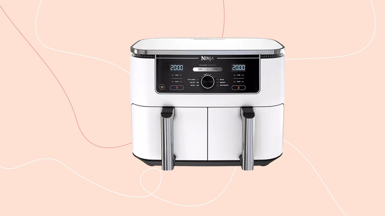 Ninja Foodi Air Fryer in white on Ideal Home background