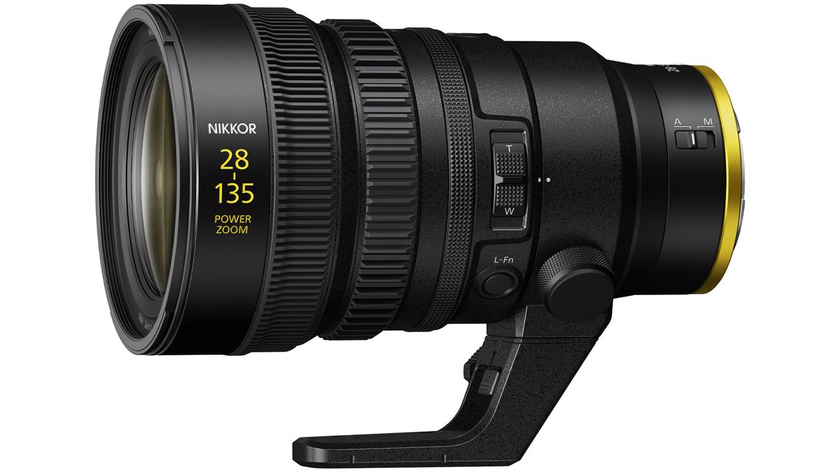 Nikon Z 28-135mm f/4 PZ on a plain white background