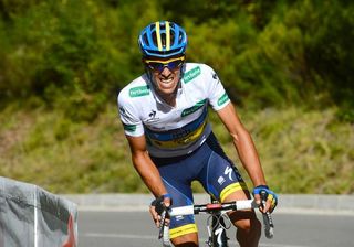 Albergo Contador attacks on the climb to Ancares