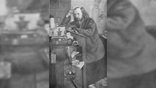 Russian chemist Dmitiri Ivanovich Mendeleyev (1834-1907) is famous for arranging the 63 elements known in his day into a periodic table.