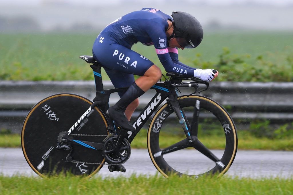 CHIMAY BELGIUM JUNE 22 Sanne Cant of Belgium and Team PlanturPura during the 9th Lotto Belgium Tour 2021 Prologue a 44km Individual Time Trial stage from Chimay to Chimay ITT LottoBelgTour LottoBelgiumTour on June 22 2021 in Chimay Belgium Photo by Luc ClaessenGetty Images