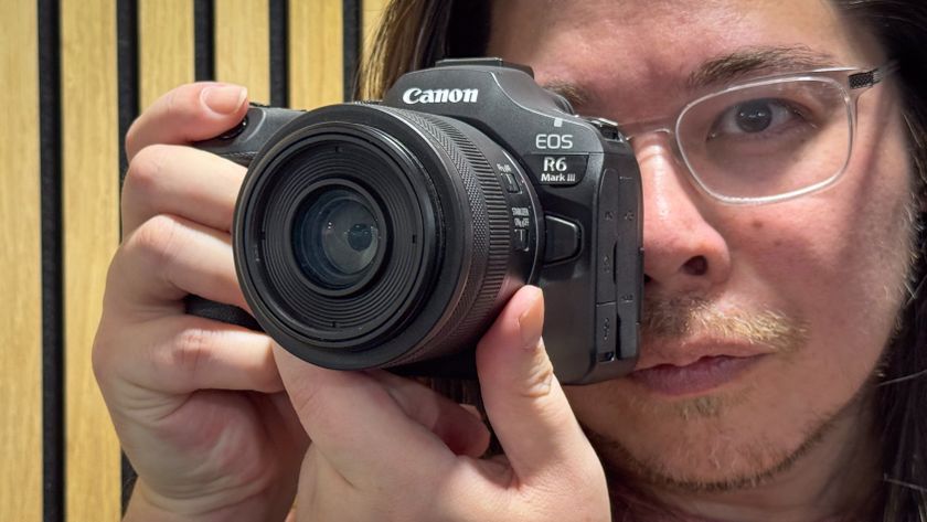 Canon EOS R6 Mark III being held by photographer James Artaius