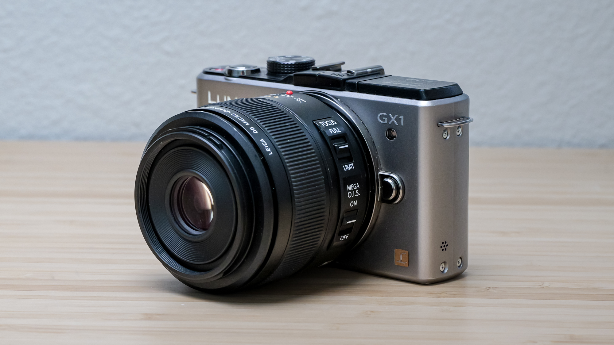 The Lumix GX1 on a worktop