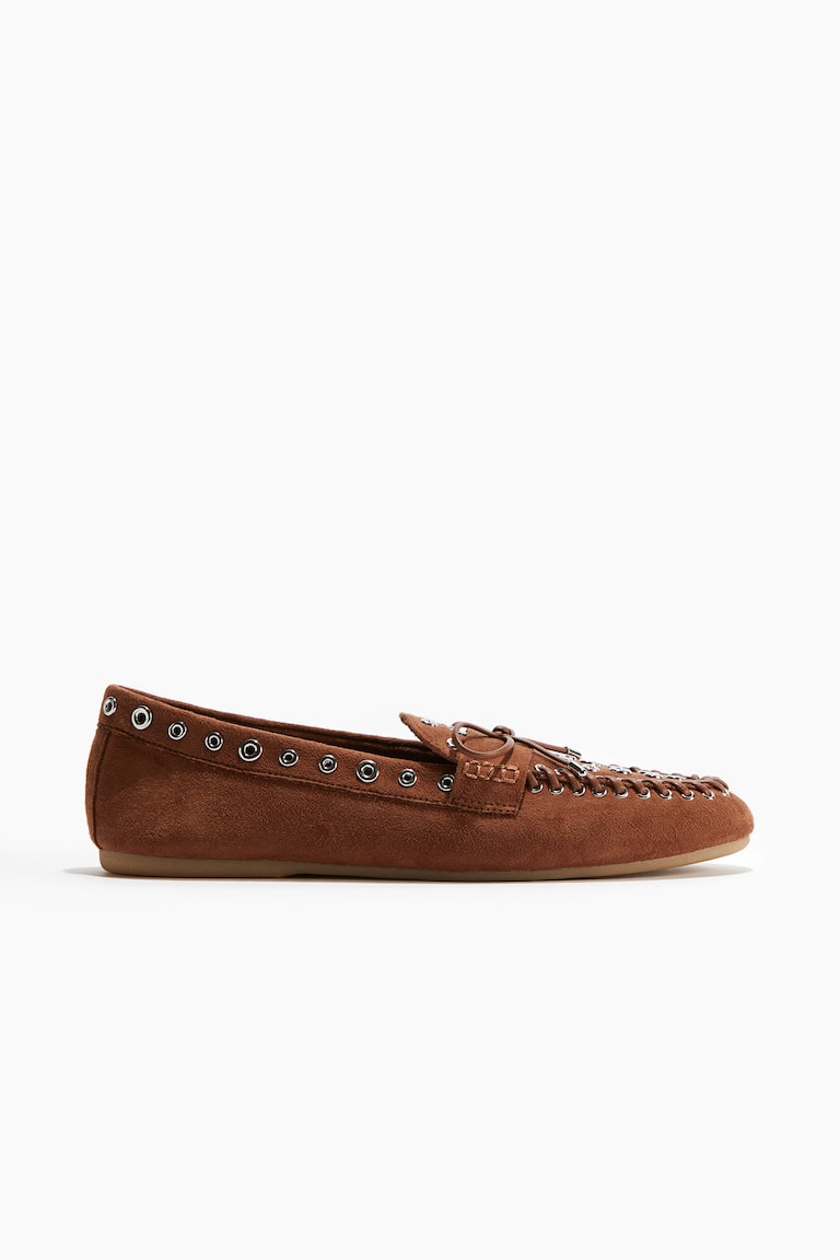 Grommet-Embellished Loafers