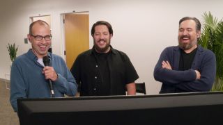 Murr, sal and q watching monitor in Impractical Jokers