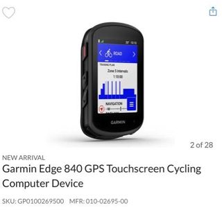 Garmin Edge 840 web listing